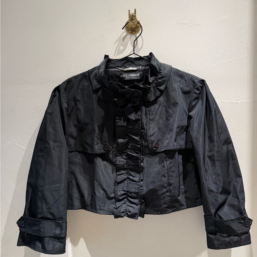 Dolce & Gabbana Black Ruffled Blazer
